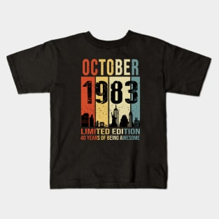 Made In 1983 October Years Of Being Awesome Kids T-Shirt